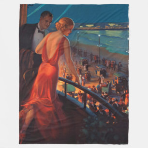 Couverture Polaire VOYAGE FERROVIAIRE vintage PENNSYLVANIA
