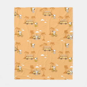 Couverture Polaire Voyage sur route   Peanuts Snoopy Beach Motif