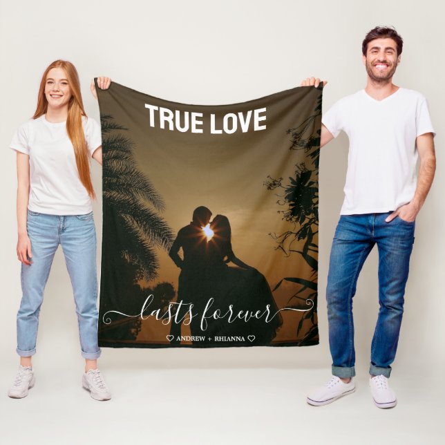 Couverture Polaire Vrai Love Couple Photo Blanket en polaire (En situation)