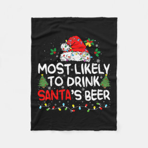 Couverture Polaire Vraisemblablement De Boire Père Noël Bière Corresp