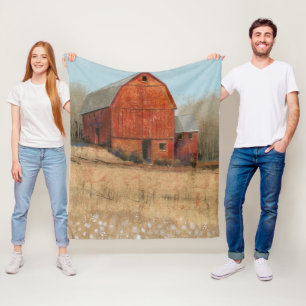 Couverture Polaire Vue rouge de grange