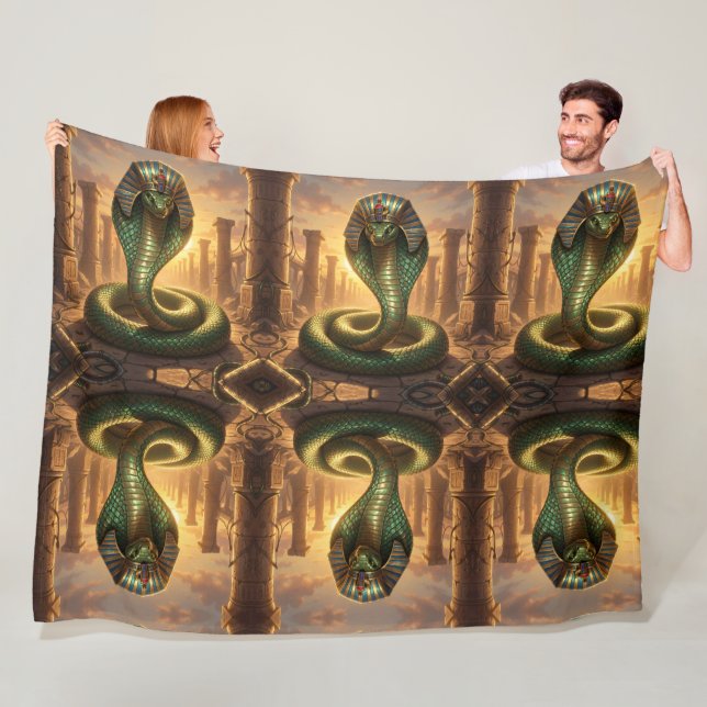 Couverture Polaire Wadjet – Déesse serpent égyptienne´6 (En situation)