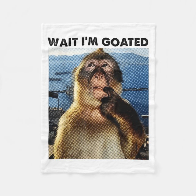 Couverture Polaire Wait I'm Goated Y2k Funny Thinking Monkey Meme Bra (Devant)
