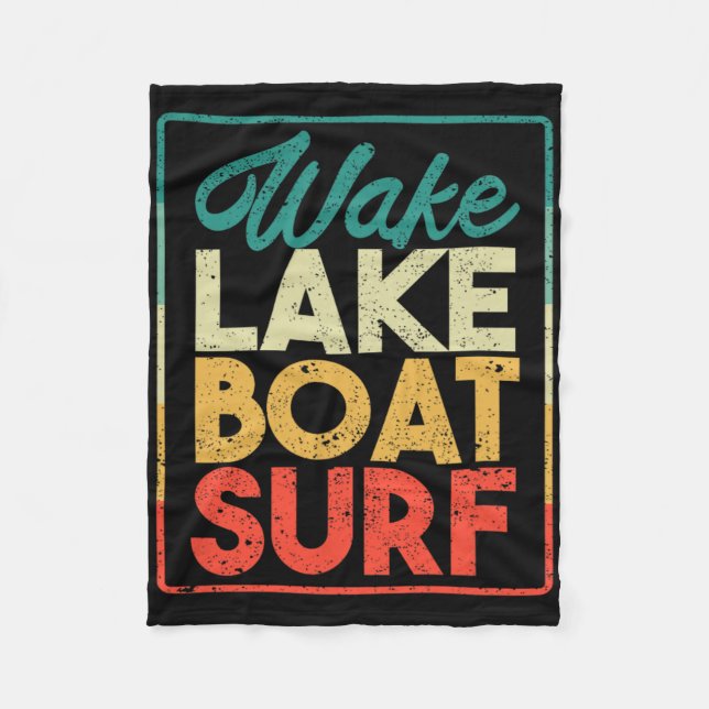 Couverture Polaire Wake Lake Boat Surf Funny Wakesurf Board Surfing S (Devant)