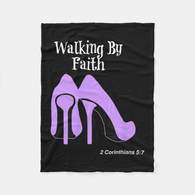 Couverture Polaire Walk By Faith Graphic Christian Design With Purple (Devant)