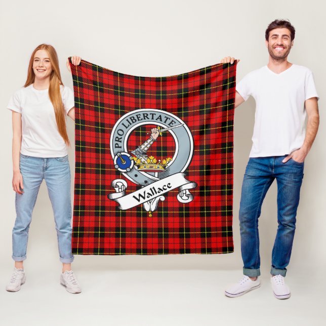 Couverture Polaire Wallace Clan Badge Tartan Plaid (En situation)