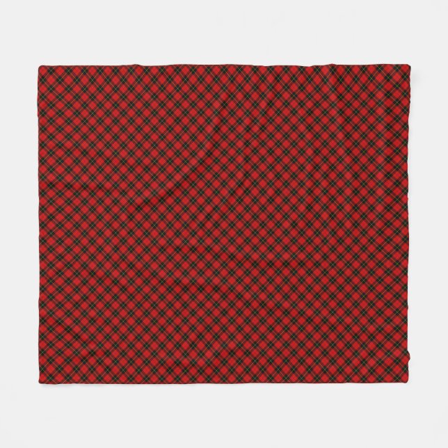 Couverture Polaire Wallace tartan rouge noir plaid (Devant (Horizontal))