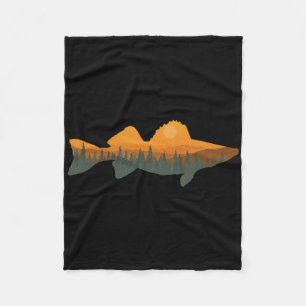 Couverture Polaire Walleye Fishing Forest Nature Pêcheur de la faune