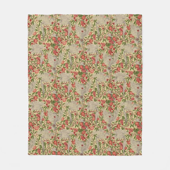 Couverture Polaire Walter Crane Cacatoès rose Granate Rouge Art (Devant)