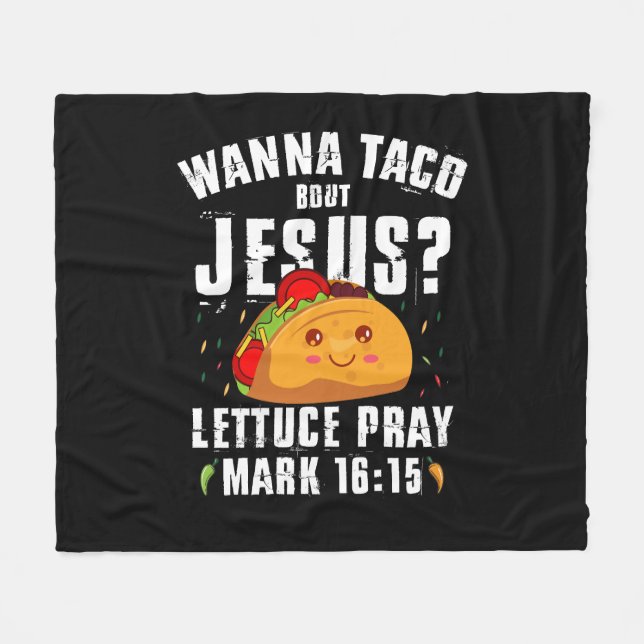 Couverture Polaire Wanna Taco Bout Jesus Cinco de Mayo Christian (Devant (Horizontal))
