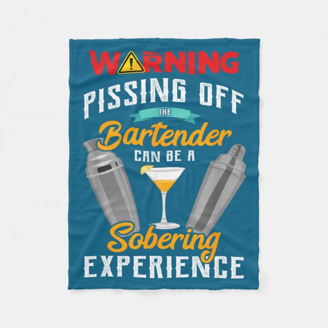 Couverture Polaire Warning Ing Off The Bartender Funny Sarcastic Bart (Devant)