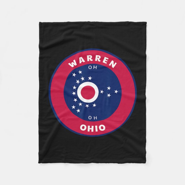 Couverture Polaire Warren Ohio Oh Flag Dge Roundlet Souvenir  (Devant)