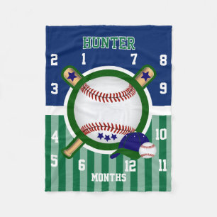 Couverture Polaire Watch Me Grow - Sport Baseball ⚾ - Vert