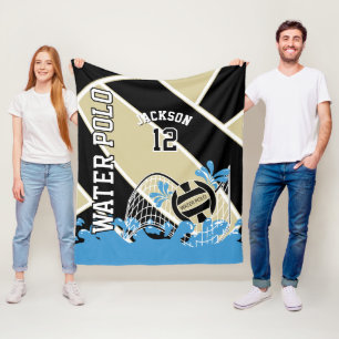 Couverture Polaire Water Polo 🤽 Sport ♀️ en Or, Noir et Blanc Fl