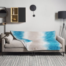 Watercolor Beach Waves Blue Waters