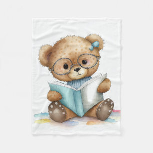 Couverture Polaire Watercolor Cute Teddy Bear Lecture Librairie