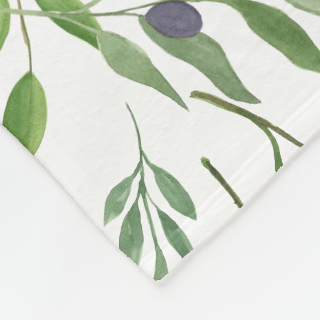 Couverture Polaire Watercolor Olive Pattern  (Coin)