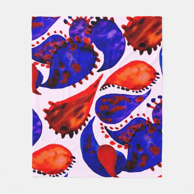Couverture Polaire Watercolor seamless pattern with paisley. Abstract (Devant)