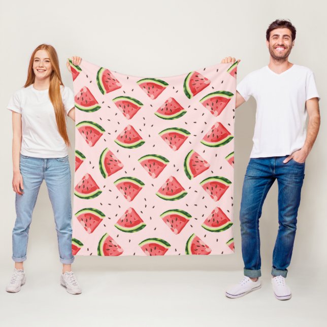Couverture Polaire Watercolor Watermelon Motif de fruits (En situation)