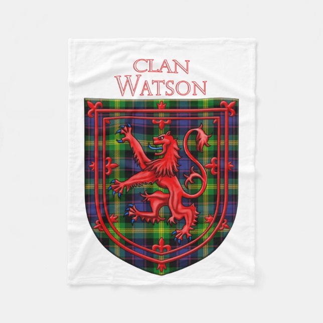 Couverture Polaire Watson Tartan Scottish Plaid Lion Rampant (Devant)