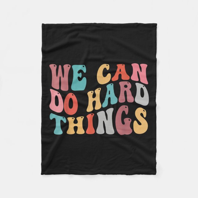 Couverture Polaire We Can Do Hard Things Groovy Retro Motivational Qu (Devant)