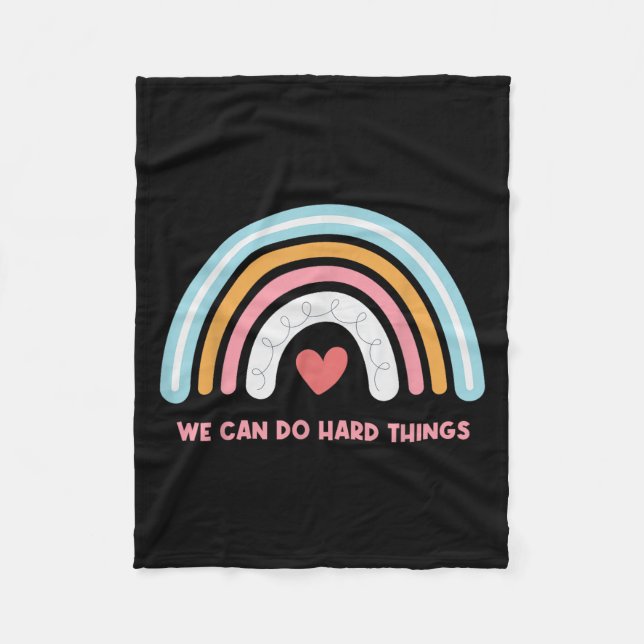 Couverture Polaire We Can Do Hard Things Motivational Teacher Rainbow (Devant)