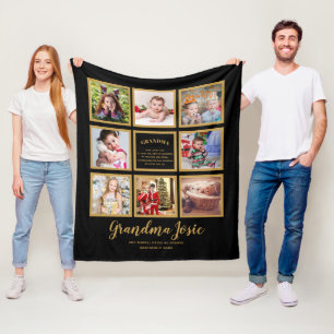Couverture Polaire We Love Grandma Photo Collage Personnalisé