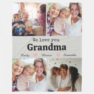 Couverture Polaire We love you grandma elegant script 4photo keepsake