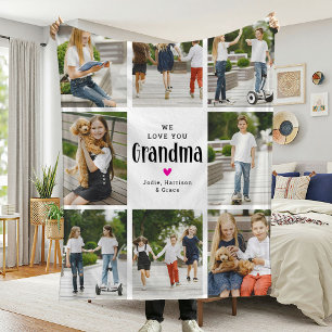 Couverture Polaire We Love You Grandma Photo Collage Cadeau