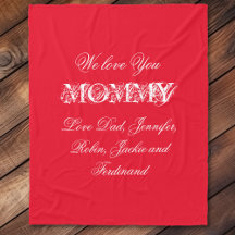 'We Love You Maman' Personnalités Noms Chic Rouge
