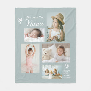 Couverture Polaire We Love You Nana Grandkids Photo Collage Keepsaké