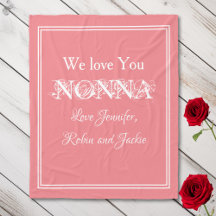 "We Love You NONNA" Saumon de noms personnalisés