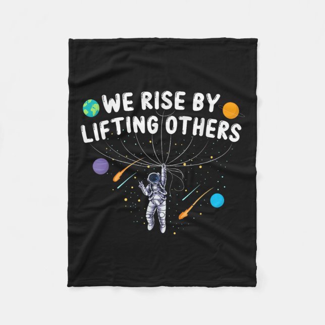 Couverture Polaire We Rise By Lifting Others Astronaut Sitive Motivat (Devant)