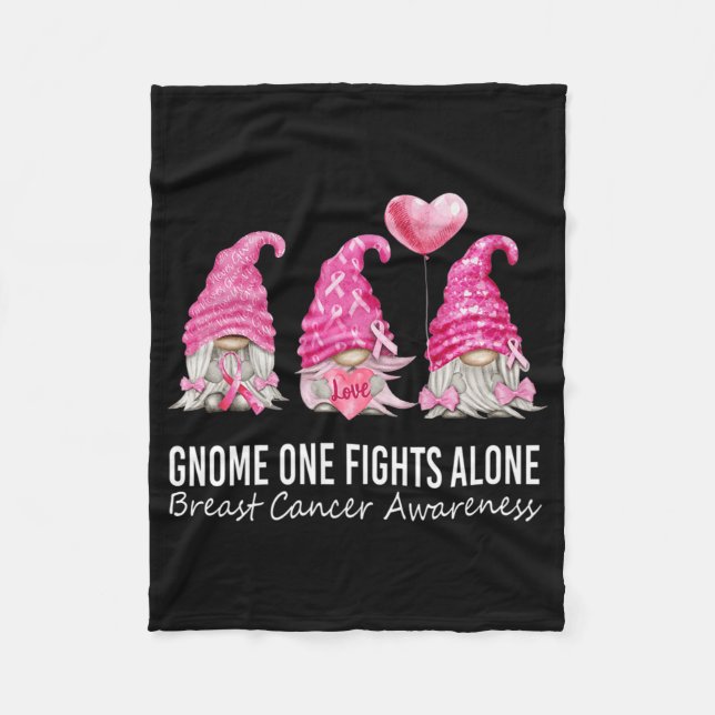 Couverture Polaire We Wear Pink Gnome Gnomies Breast Cancer Awareness (Devant)