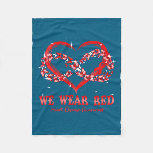 Couverture Polaire We Wear Red Butterfly Heart Heart Disease Awarenes (Devant)