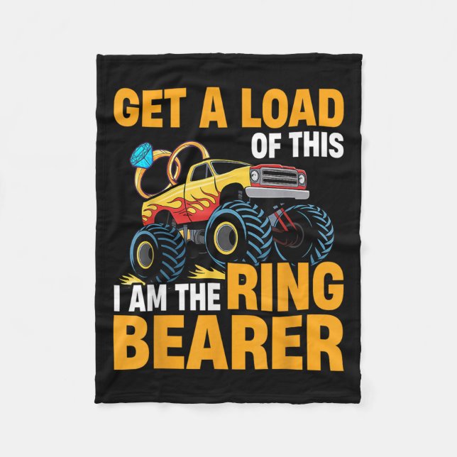 Couverture Polaire Wedding Iam The Ring Bearer Funny Monster Truck Bo (Devant)