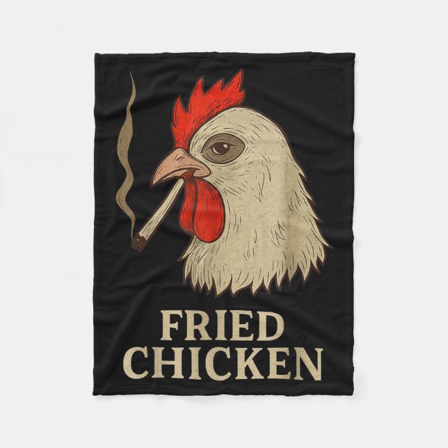 Couverture Polaire Weed Meme Funny Fried Chicken Smoking  (Devant)