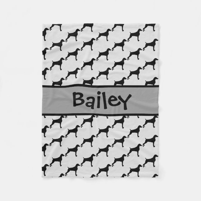 Couverture Polaire Weimaraner Chien Silhouette PERSONNALISÉ (Devant)