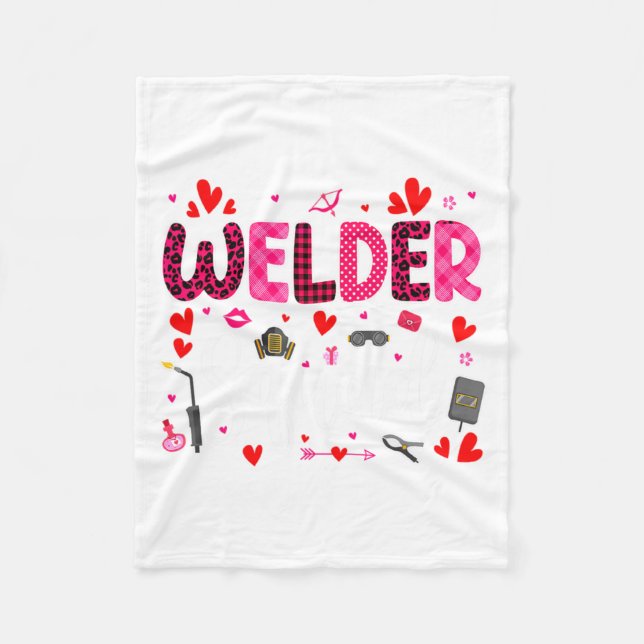 Couverture Polaire Welder Squad Cute Tools Hearts Costume Valentines  (Devant)