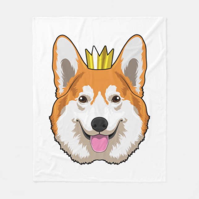 Couverture Polaire Welsh corgi with Crown (Devant)