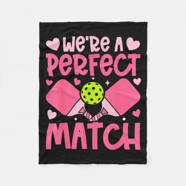 Couverture Polaire We're A Match Ckleball Couple Paddle Hearts Valent (Devant)