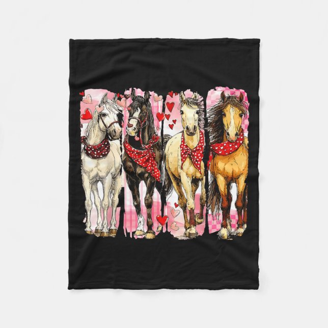 Couverture Polaire Western Horse Valentine Funny Western Valentines D (Devant)