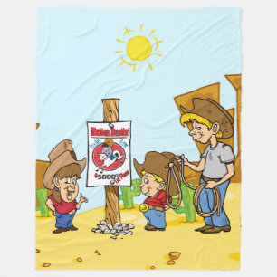 Couverture Polaire Western Mutton Bustin Cowboy Et Cowgirl