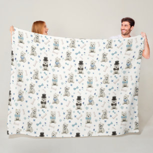 Couverture Polaire Westie blanc avec accessoires Whimsical