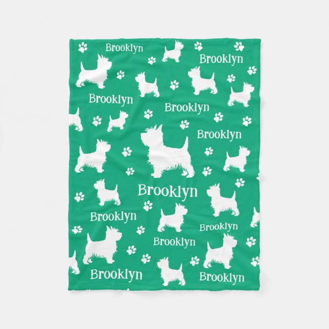 Couverture Polaire Westie Blanket Personnalisé West Highland Terrier (Devant)