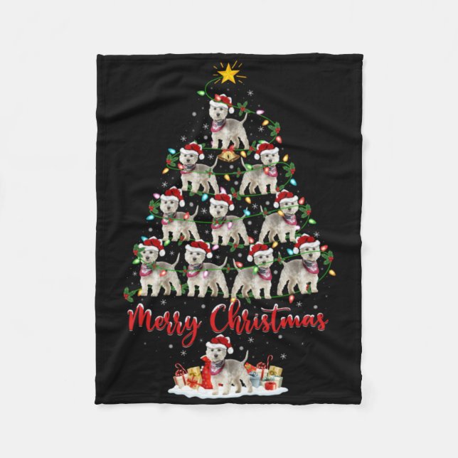Couverture Polaire Westie Dog Xmas Lights Santa Westie Christmas Tree (Devant)