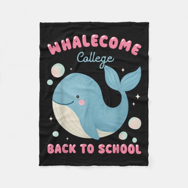 Couverture Polaire Whalecome Drôle Retour À L'École College Ocean Tea (Devant)