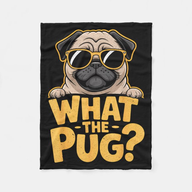 Couverture Polaire What The Pug For Kids Boys Funny Dog Lover Pun  (Devant)