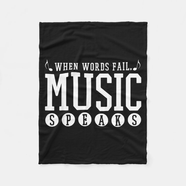 Couverture Polaire Where Words Fail Music Speaks - Musician Teacher Q (Devant)
