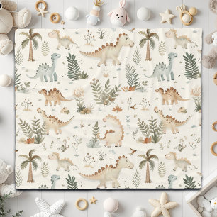 Couverture Polaire Whimsical Boho Jungle Dinosaur Motif